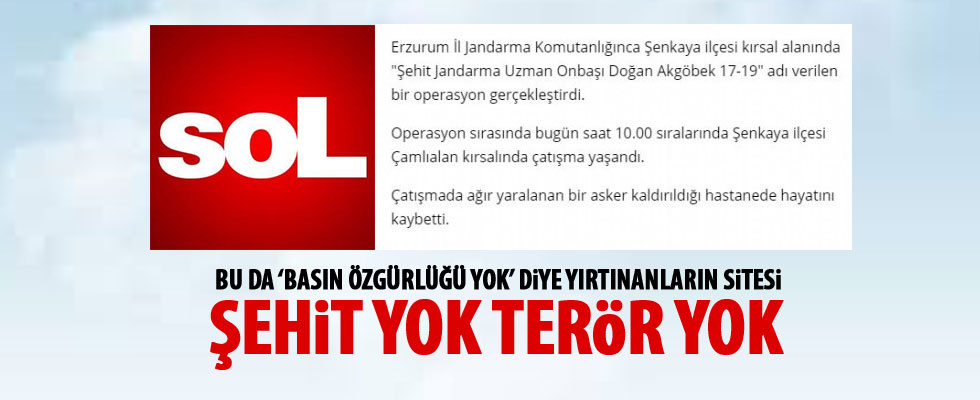 Solhaber'in 'şehit' rahatsızlığı