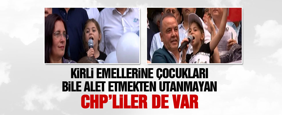 Antalya'da CHP'liler çocukları siyasete alet etti.