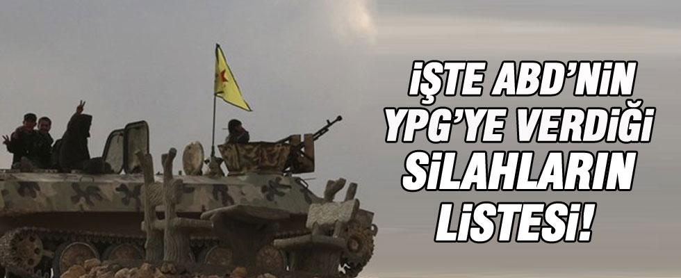 İşte ABD'nin YPG'ye verdiği silahların listesi!