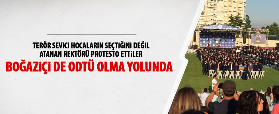 Boğaziçi Üniversitesi'nde rektöre protesto