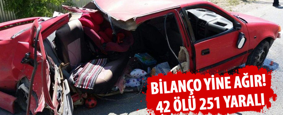 Bayram tatilinde bilanço ağır! 42 ölü, 251 yaralı