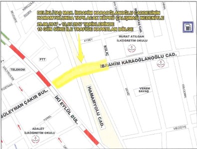 İbrahim Karaoğlanoğlu Caddesi 15 Gün Trafiğe Kapatılacak