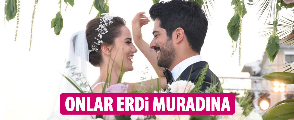 Burak Özçivit ve Fahriye Evcen'in düğününden ilk kareler