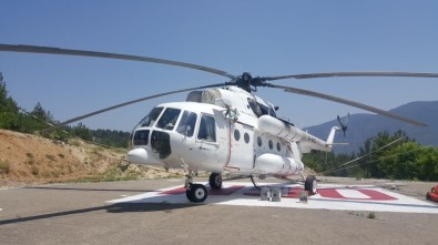 Karabük'te Yangın Helikopteri Konuşlandırıldı