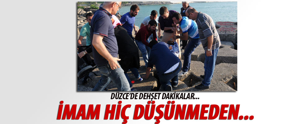 Beton blok arasına düşen çocuğu imam kurtardı