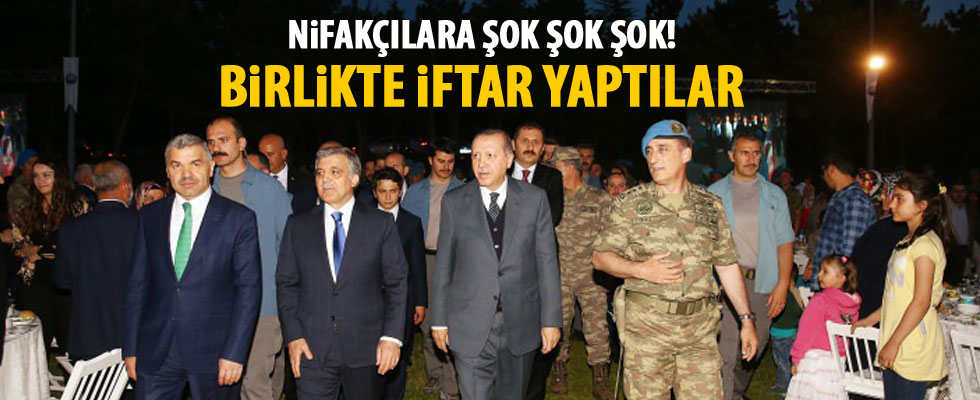 Cumhurbaşkanı Erdoğan İle Abdullah Gül birlikte iftar yaptı