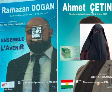 Fransa'da Türk Adayların Afişlerine Çirkin Saldırı