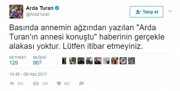 Arda Turan: Gerçekle alakası yoktur
