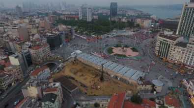 Taksim Cami'nin İnşaat Çalışmalarındaki Son Durum Havadan Görüntülendi