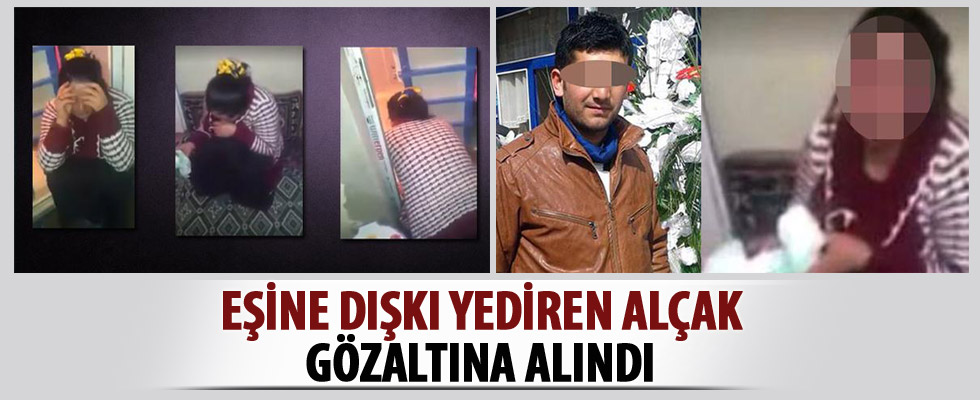 Eşine zorla dışkı yedirdi