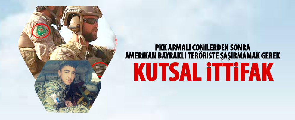 PKK'lı teröristin kolunda Amerikan bayrağı
