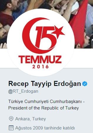 Erdoğan'dan 15 Temmuz'a özel profil fotoğrafı