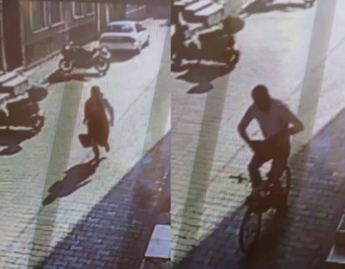 Bisikletli Kapkaççı Önce Kameraya Sonra Polise Yakalandı