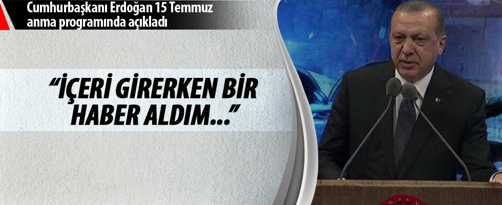 Cumhurbaşkanı Erdoğan açıkladı: İçeri girerken bir haber aldım, Çukurca'da...
