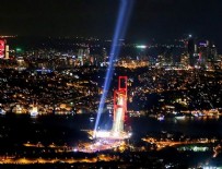 FETÖ TERÖR ÖRGÜTÜ - Şehitler için gökyüzüne yansıtılan ışık havadan görüntülendi