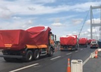 Kamyonlar 15 Temmuz Şehitler Köprüsü'nden Geçti