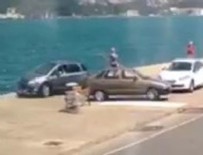 KIYI EMNİYETİ - Tarabya'da otomobil denize düştü