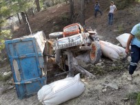 Gülnar'da Traktör Uçuruma Yuvarlandı Açıklaması 1 Yaralı