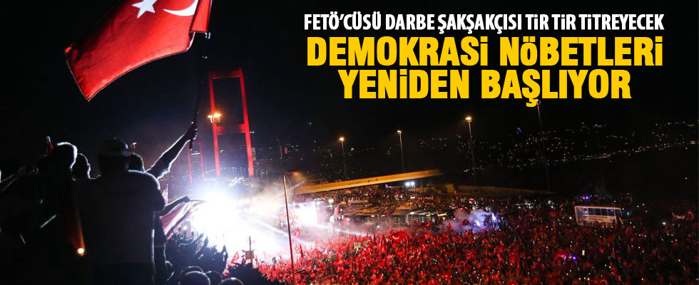 Cumhurbaşkanı Erdoğan, demokrasi nöbetine katılacak