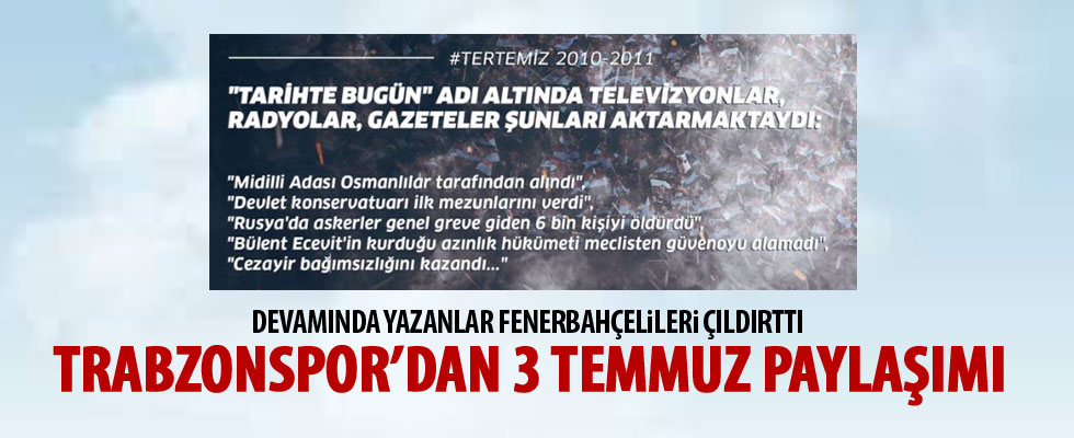 Trabzonspor'dan 3 Temmuz paylaşımı