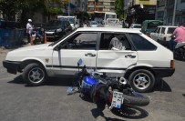 KARAÇAY - Motosiklet Sürücüsü Kazayı Ucuz Atlattı