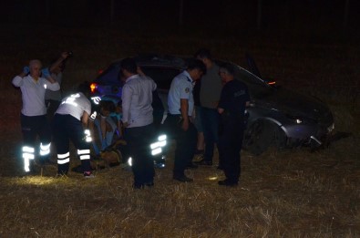 Milas'ta Kontrolden Çıkan Araç Tarlaya Uçtu; 2 Yaralı