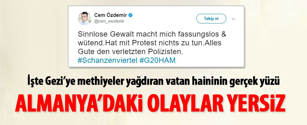 Cem Özdemir: Hamburg'daki protestolar gereksiz