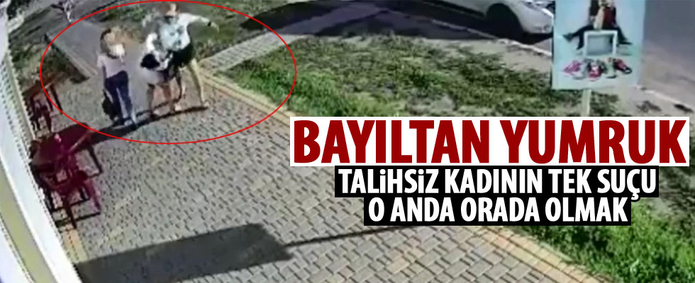 Karşısına çıkan kadını yumruklayıp bayılttı