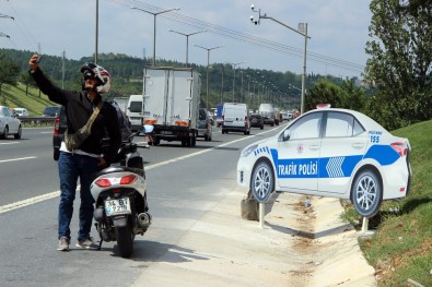 TEM Otoyolu'nda sürücüleri şaşkına döndüren manzara