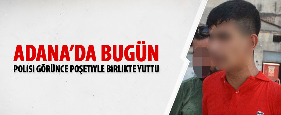 Polisi görünce uyuşturucu hapları poşetiyle birlikte yuttu