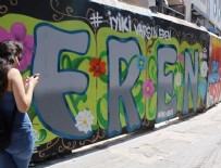 GALATASARAY MEYDANI - Eren Bülbül için İstiklal'de grafiti yapıldı