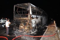 KAYADÜZÜ - Amasya'da Yolcu Otobüsü Yandı