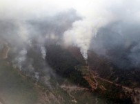 AMANOS DAĞLARI - Teröristlerin Çıkardığı Orman Yangını Sürüyor