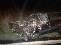 SAMI YUSUF - Otomobil Yola Fırlayan Domuza Çarptı, 5 Kişi Yaralandı