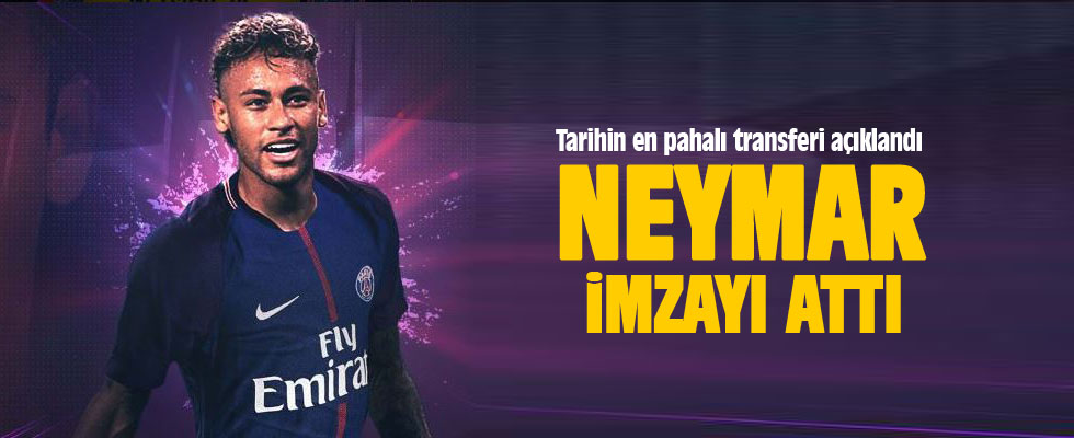 Neymar, Paris Saint-Germain ile sözleşme imzaladı