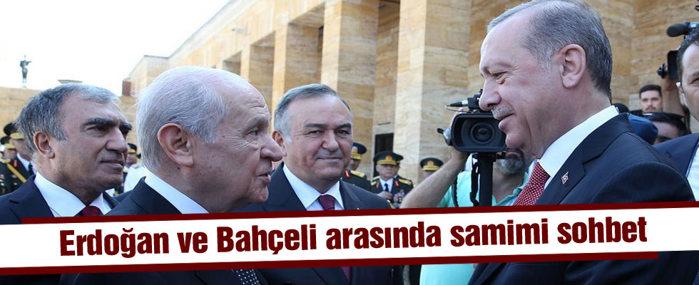 Erdoğan ve Bahçeli arasında samimi sohbet