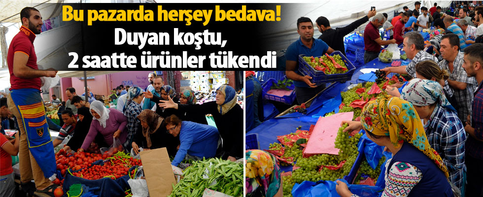 Tüm pazarı satın aldı, herşeyi bedava dağıttı