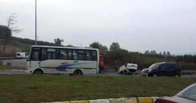 Sakarya'da Otomobil Takla Attı Açıklaması 1 Yaralı