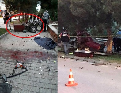 Eskişehir'de feci kaza: Araç ikiye bölündü