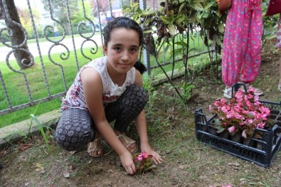 Minik Eller, Okul Ve Cami Bahçelerini Süsledi