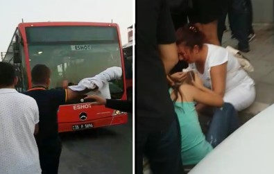 Vatandaşlar geç gelen otobüse saldırdı