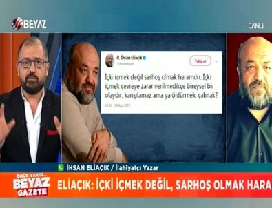 'İçki içmek haram değildir' diyen İhsan Eliaçık canlı yayında nasıl köşeye sıkıştı