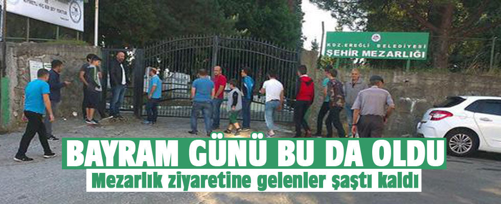 Mezarlıkta tepki çeken görüntü