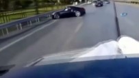 TRAFİK MAGANDASI - Trafik magandası bariyerlere çarptı