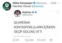 Atiker Konyaspor'dan Beşiktaş'a Yanıt Açıklaması 'Tebrikler Efendi'