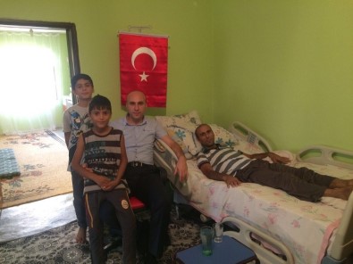 Kaymakam Dülgeroğlu'ndan Yaralı Korucuya Ziyaret