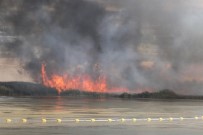 FATİH DURUAY - Mogan Gölü'nde Sazlık Alan Yangını Devam Ediyor