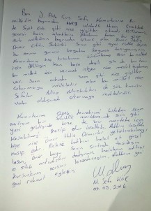 Osmaniyeli Şehit Sefa'nın, Şehit Ömer Halisdemir'e Yazdığı İlginç Mektup