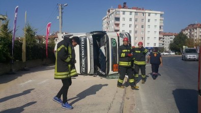 Konya'da 5 Ton Sıvılaştırılmış Gaz Yüklü Tanker Devrildi