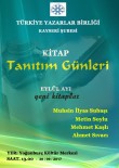ŞİİR KİTABI - Türkiye Yazarlar Birliği Eylül'de 4 Yazar Tanıttı